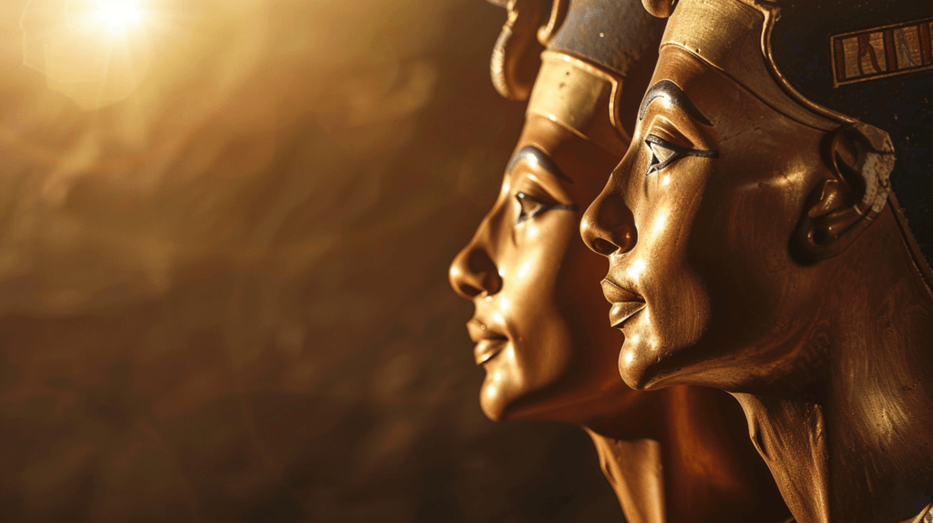 pharaoh Akhena and Nefretiti